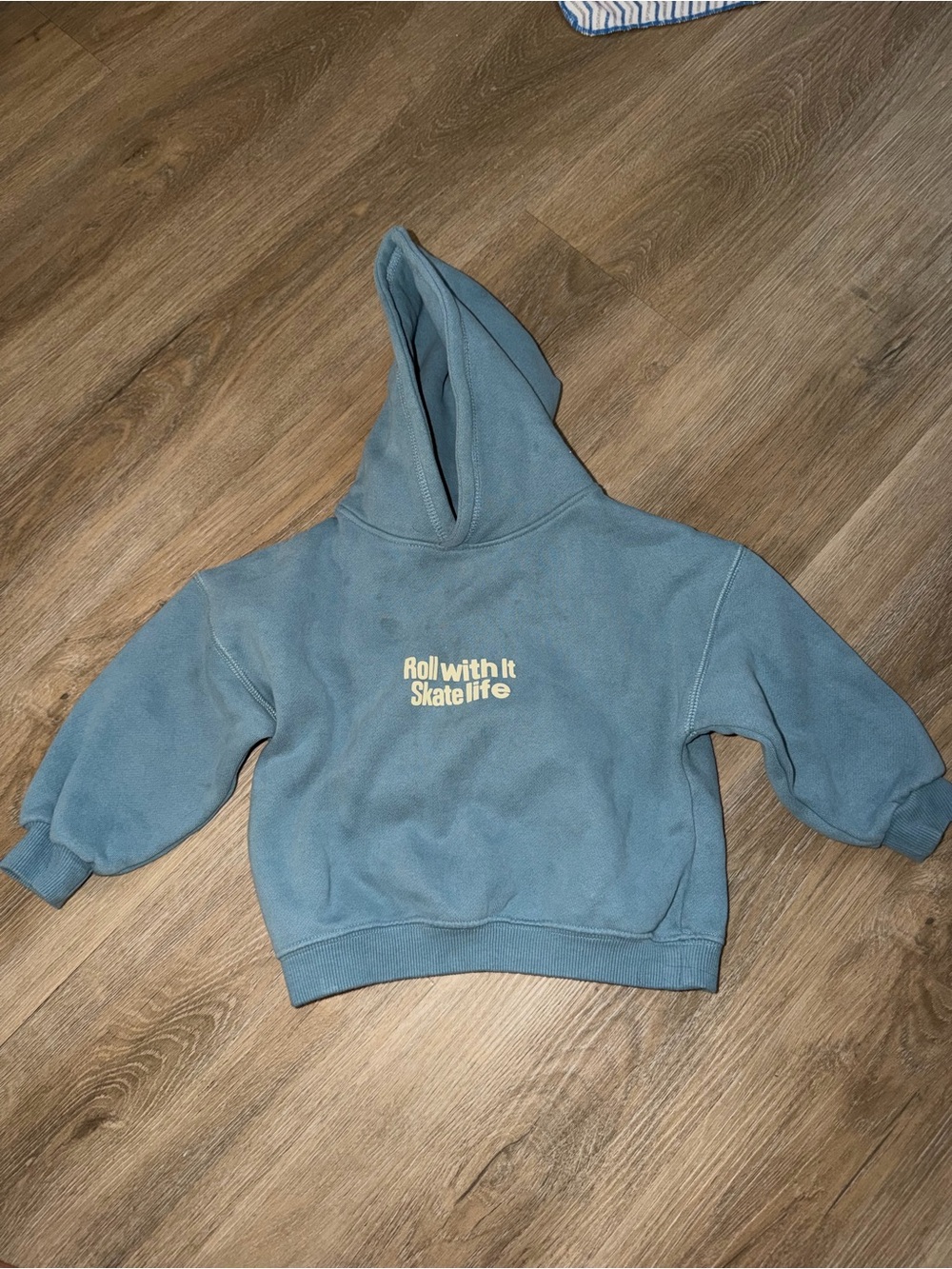 Zara Teal 'Roll With It Skate Life' Pullover Hoodie